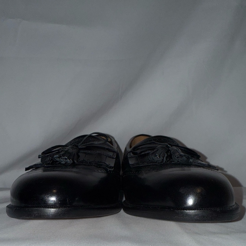 Johnston & Murphy Black Genuine Deerskin Tassel Loafers - Picture 6 of 11